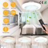 17.71in LED Ceiling Fan with Light Round Pendant Fan Lamp Low Profile Fan Light with 6 Fan Speed 3 Colors Remote Control APP Control Timer Function