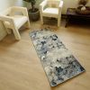2' X 20' Navy Blue Cobblestone Pattern Runner Rug