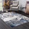 8' X 11' Navy Blue Cobblestone Pattern Area Rug