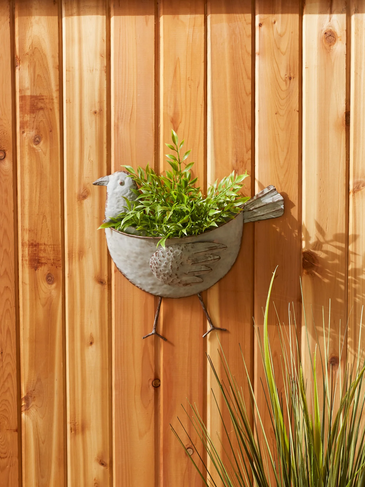 Galvanized Bird Wall Planter - Best for Indoor and Outdoor Plant Display