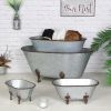 Hammered Metal Bathtub Decorative Sculpture