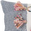 14" X 26" Natural Navy Pink Cotton Throw Pillow