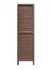Stylish Three Panel Washed Brown Shutter Divider Screen