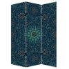 Blue Boho Mandala Three Panel Room Divider Screen