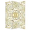 Blue Boho Mandala Three Panel Room Divider Screen
