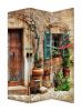 Romantic European Street Three Panel Room Divider Screen