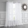 84ï¿½ï¿½ï¿½ White Trellis Pattern Embroidered Window Curtain Panel