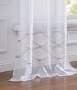 Set of Two 84"  Gold Wave Embroidered Window Panels