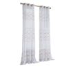 Set of Two 96" Gold and White SemiSheer Curtains