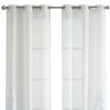 Set of Two 84"  White Velvet Applique Window Panels