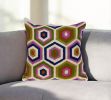 20" X 20" Beige And Pink Zippered 100% Cotton Throw Pillow