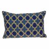 20" X 12" Blue Zippered 100% Cotton Throw Pillow