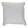 20" X 20" Black And Orange Zippered 100% Cotton Throw Pillow With Embroidery