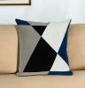 20" X 20" Gray And Black Geometric Zippered 100% Cotton Throw Pillow