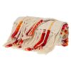 Fire and Beige Textured Woven Handloom Throw