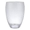 12" Clear and Frosted Abstract Oval Crystal Table Vase