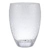 12" Clear and Frosted Abstract Oval Crystal Table Vase