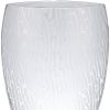 12" Clear and Frosted Abstract Oval Crystal Table Vase