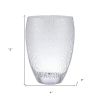 12" Clear and Frosted Abstract Oval Crystal Table Vase