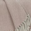 Pink Woven Cotton Solid Color Reversable Throw