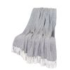 Black and White Woven Cotton Abstract Throw Blanket
