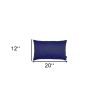 Set Of Two 12" X 20" Navy Blue Polyester Zippered Pillow Cover