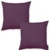 Set Of Two 20" X 20" Purple Polyester Zippered Pillow Cover