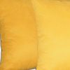 Set Of Two 26" X 26" Yellow Polyester Zippered Pillow Cover