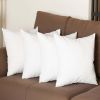 Set Of Four 17" X 17" White Polyester Zippered Pillow Cover