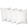 Set Of Four 17" X 17" White Polyester Zippered Pillow Cover