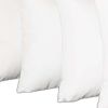 Set Of Four 17" X 17" White Polyester Zippered Pillow Cover