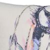 18" X 18" Light Blue And Off White Horse Zippered Cotton Blend Throw Pillow