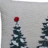 14" X 24" Red And Green Zippered Cotton Blend Christmas Tree Throw Pillow