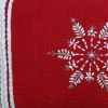 14" X 20" Red Zippered Cotton Blend Christmas Snowflakes Throw Pillow With Embroidery