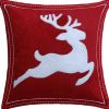 20" X 20" Red Deer Zippered Cotton Blend Christmas Reindeer Throw Pillow
