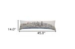 46" White Chicago Daylight Skyline Lumbar Decorative Pillow