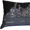 46" Black NYC Nighttime Skyline Lumbar Decorative Pillow