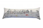 46" White NYC Daylight Skyline Lumbar Decorative Pillow