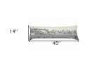 46" White Philadelphia Daylight Skyline Lumbar Decorative Pillow