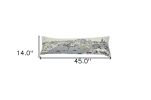 46" White Pittsburgh Daylight Skyline Lumbar Decorative Pillow