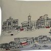 46" White Rome Daylight Skyline Lumbar Decorative Pillow