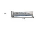 46" White San Francisco Daylight Skyline Lumbar Decorative Pillow