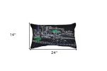 25" Black Lexington Nighttime Skyline Lumbar Decorative Pillow