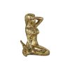 6" Antiqued Brass Cast Iron Mermaid Hand Painted Statue
