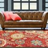 4' X 6' Rust Wool Medallion Tufted Handmade Stain Resistant Area Rug