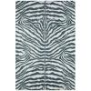 5' X 8' Grey Zebra Print Shag Handmade Non Skid Area Rug