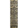 3' X 8' Black and Gold Animal Print Shag Handmade Non Skid Runner Rug
