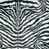 8' X 10' Black and White Zebra Print Shag Handmade Non Skid Area Rug