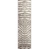2' X 8' Mocha and Cream Zebra Print Shag Handmade Non Skid Runner Rug
