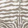 8' X 8' Mocha and Cream Round Zebra Print Shag Handmade Non Skid Area Rug